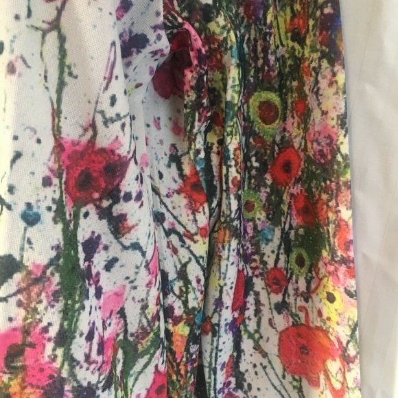 *HOST PICK* Misslook Pullover Top Womens Large Long Sleeve Blouse White Flower - Picture 10 of 16